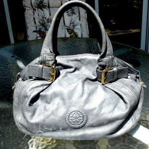 Gray Leather Handbag Capoverso Made In Italy